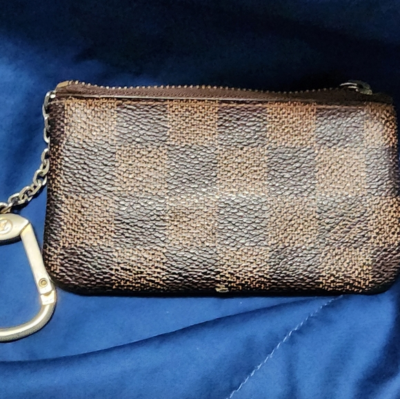 LOUIS VUITTON KEY POUCH CLES-DAMIER EBENE EUC ALL INCLUSIVE - Picture 4 of 10